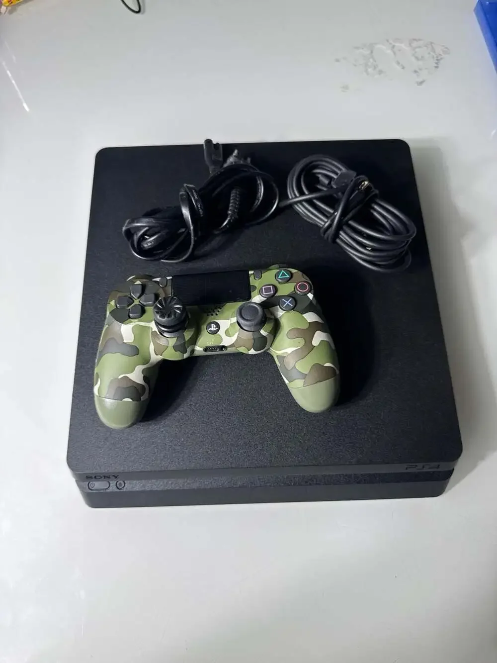 Sony PlayStation 4 PS4 Slim Console with Green Camo DualShock 4 Controller